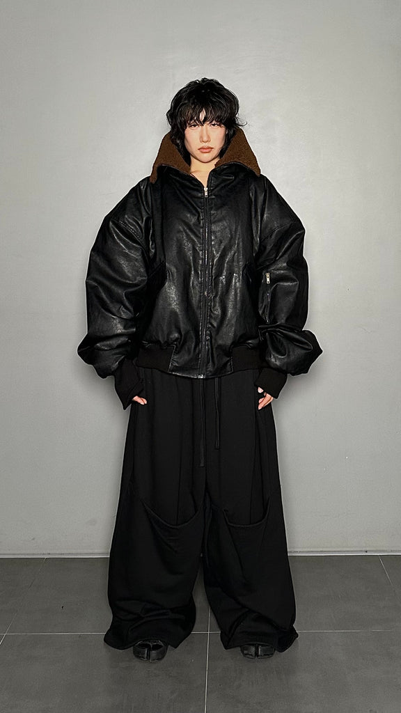 FW25 AMU Unisex. Oversized Padded Jacket #BLACK