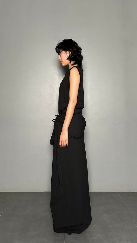 SS25 AMU Unisex. Light & Airy Oversized Trousers #BLACK
