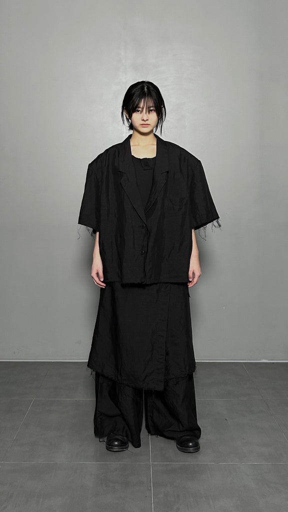 SS25 AMU Unisex Linen Pants #BLACK