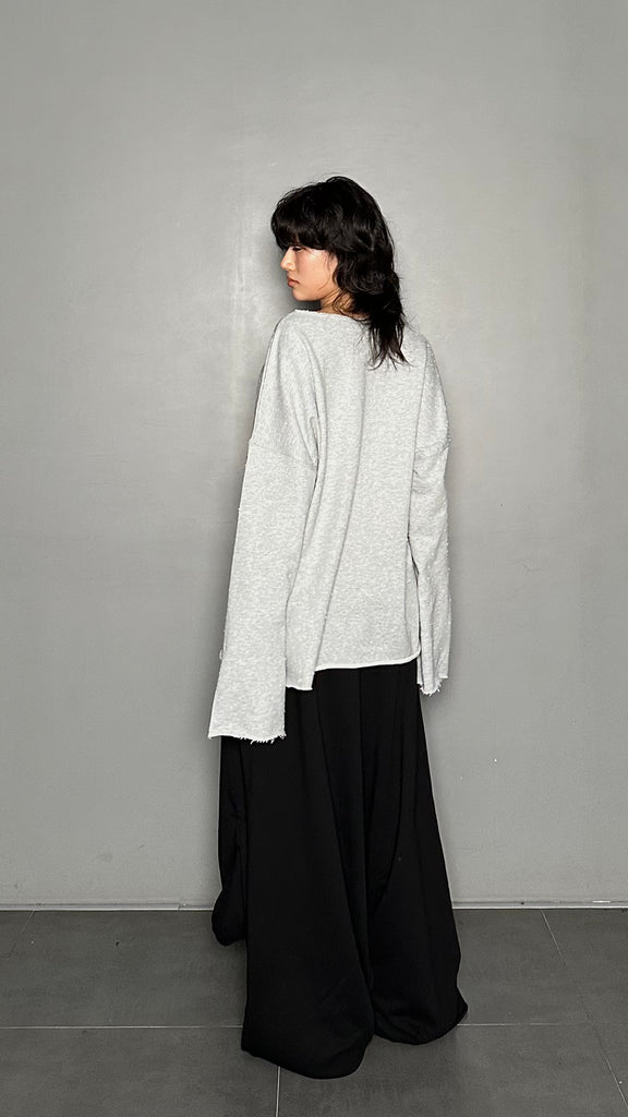 FW25 AMU Unisex. Textured Round-neck Tee (Reversible) #MELANGE