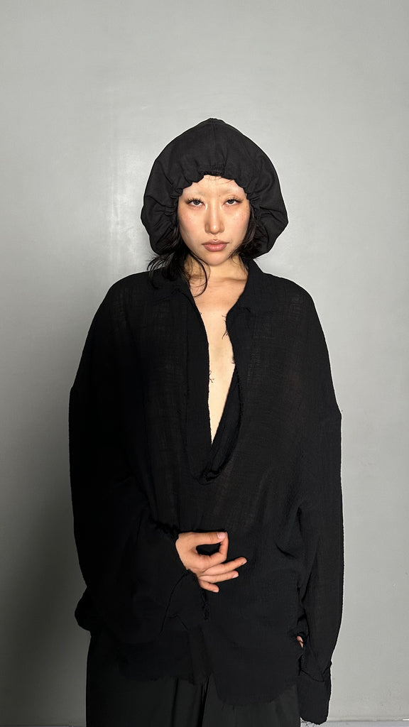 SS25 AMU Unisex. Wire Oversized Stopper Hat #BLACK