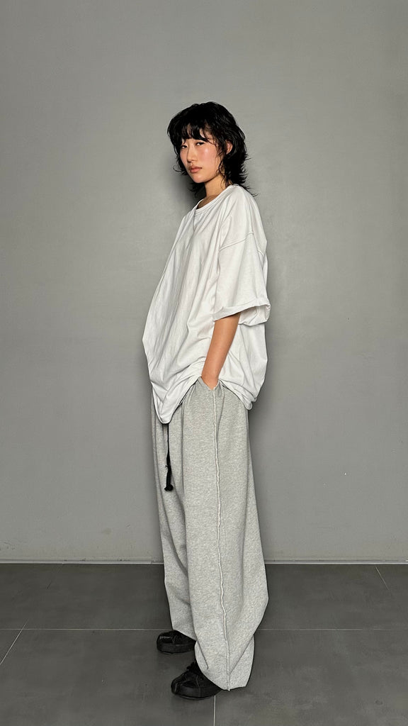 SS25 AMU Unisex. Mega Oversized Cut-Out Sweatpants #GRAY