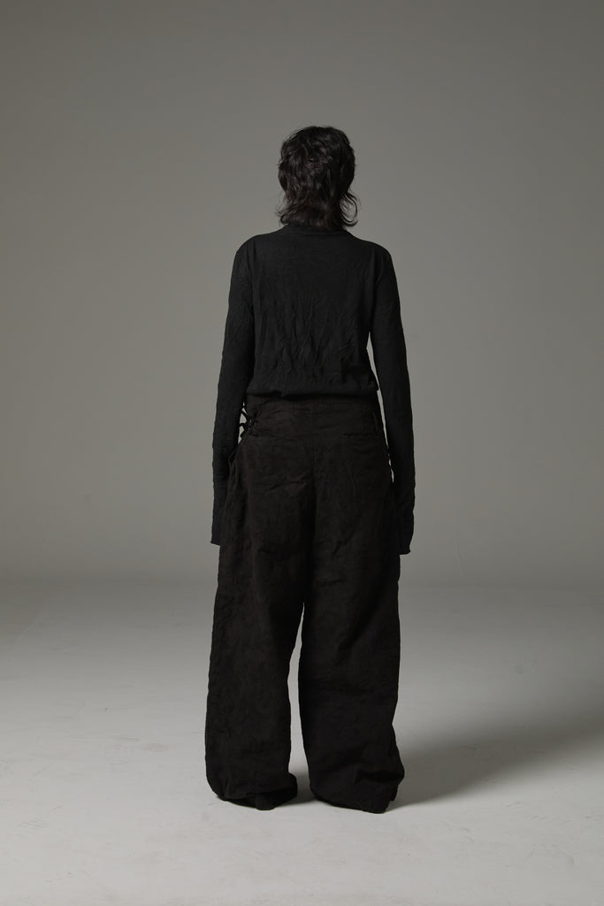 FW25 AMU UNISEX. Oversized Camo Trousers #BLACK