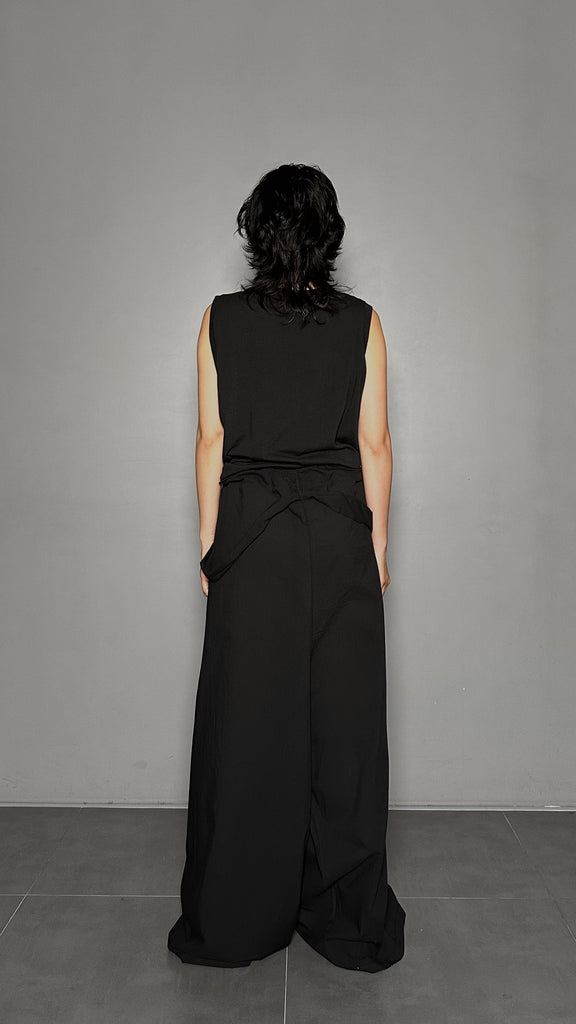 SS25 AMU Unisex. Light & Airy Oversized Trousers #BLACK