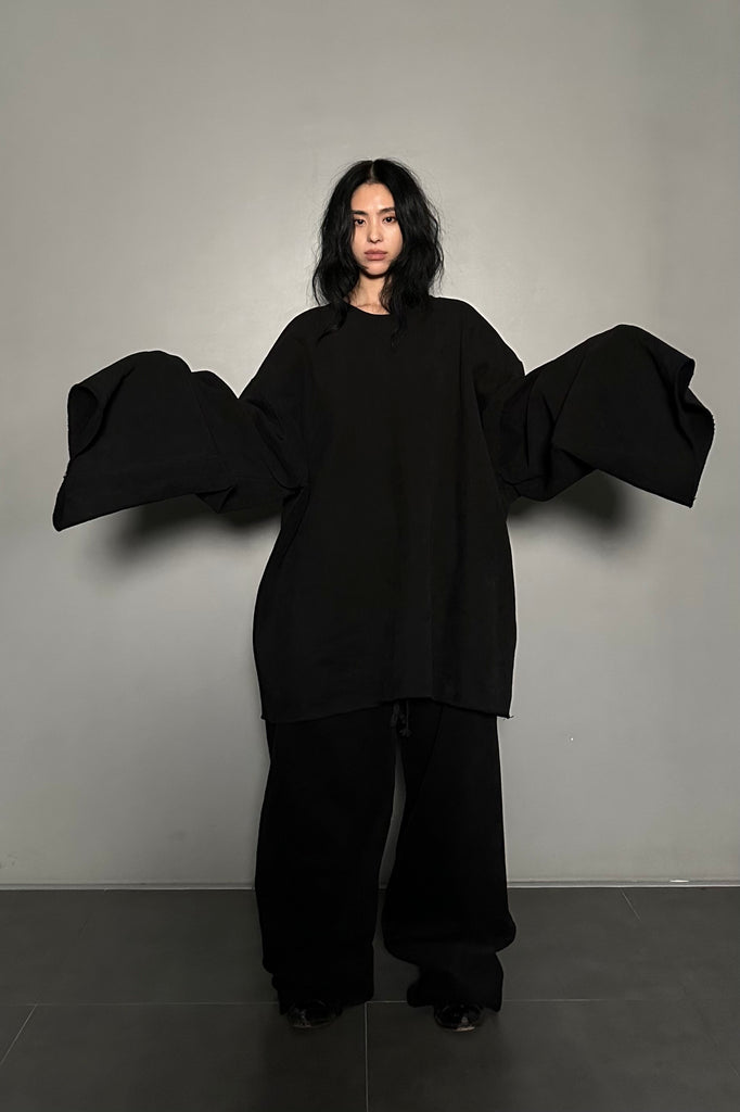 FW24 UNISEX AMU OVERSIZED NAPPED SWEATSHIRT #BLACK