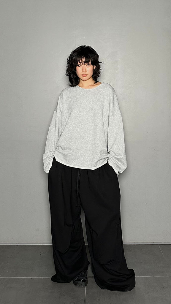 FW25 AMU Unisex. Textured Round-neck Tee (Reversible) #MELANGE