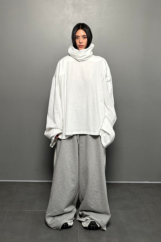 FW24 UNISEX AMU OVERSIZED ZIP SWEATPANTS #GRAY