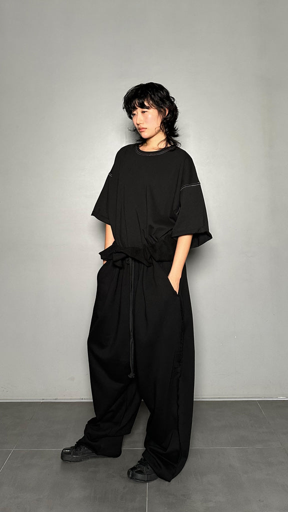 SS25 AMU Unisex. Mega Oversized Cut-Out Sweatpants #GRAY