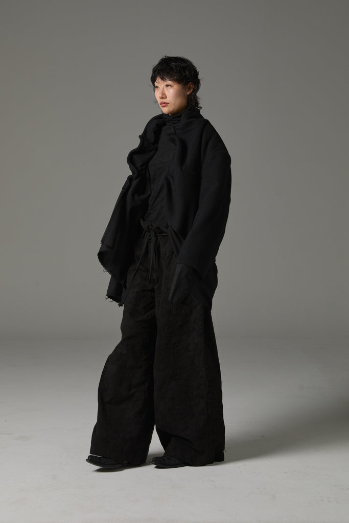 FW25 AMU UNISEX. Washed Oversized Wool Blazer #BLACK