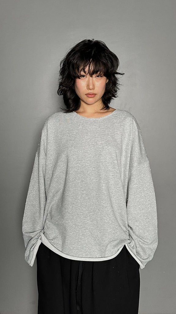 FW25 AMU Unisex. Textured Round-neck Tee (Reversible) #MELANGE