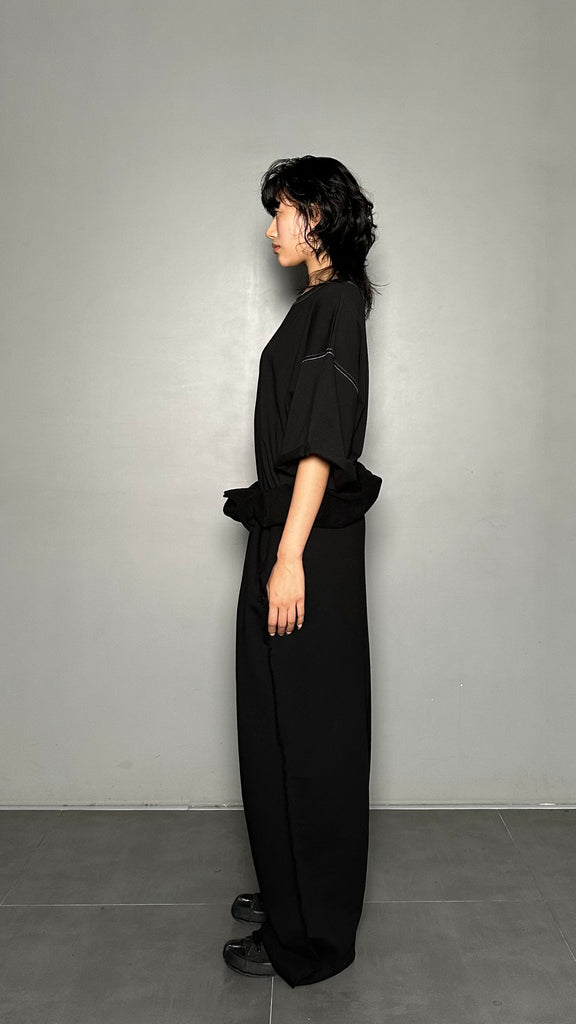 SS25 AMU Unisex. Mega Oversized Cut-Out Sweatpants #GRAY
