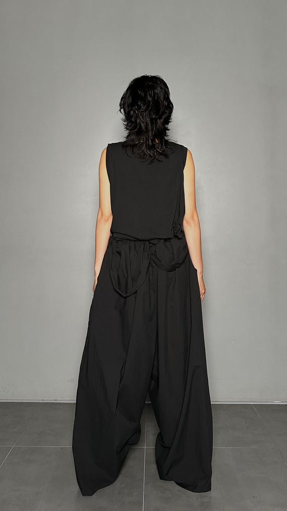 SS25 AMU Unisex. Light & Airy Oversized Trousers #BLACK
