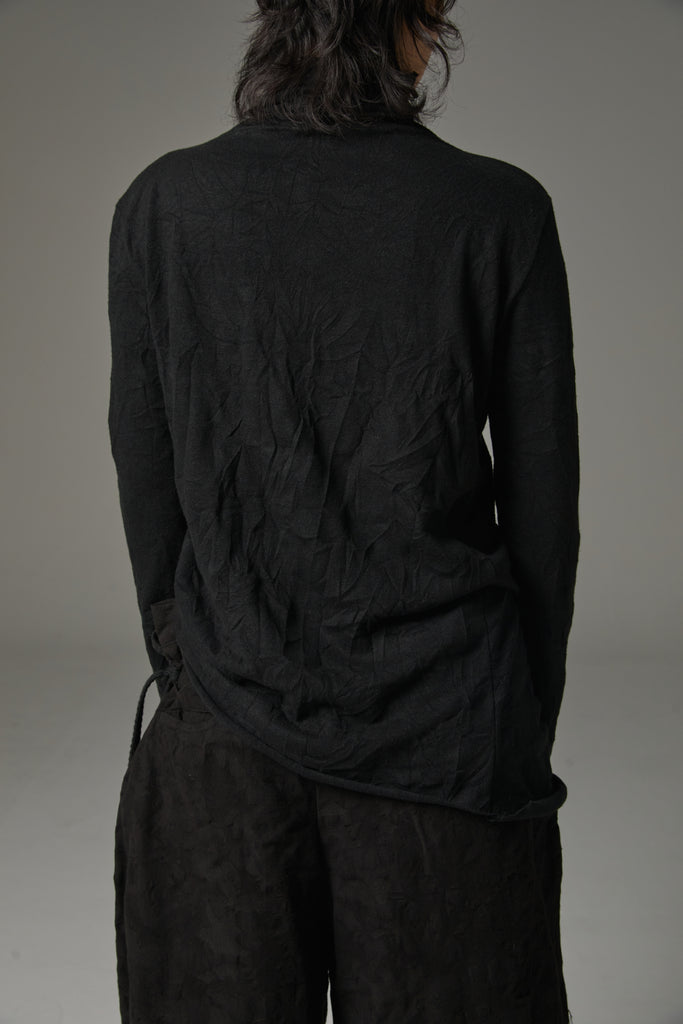 FW25 AMU UNISEX. Wrinkled Long Turtleneck Top #WHITE