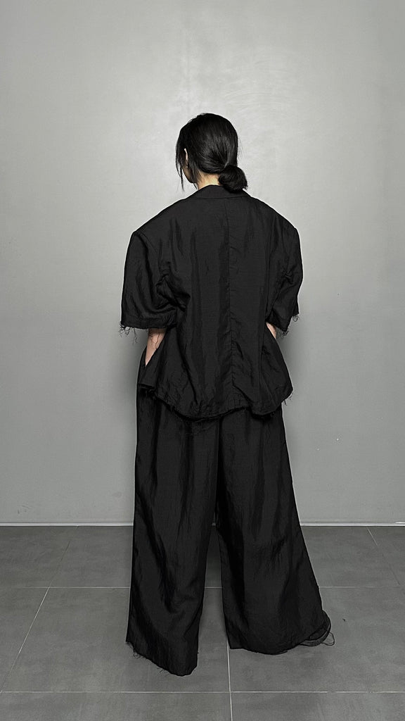 SS25 AMU Unisex Linen Pants #BLACK