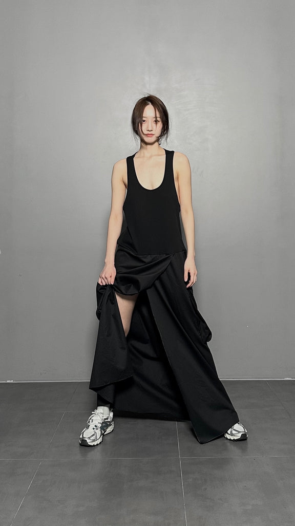SS25 AMU Oversized Pocket Dress #BLACK