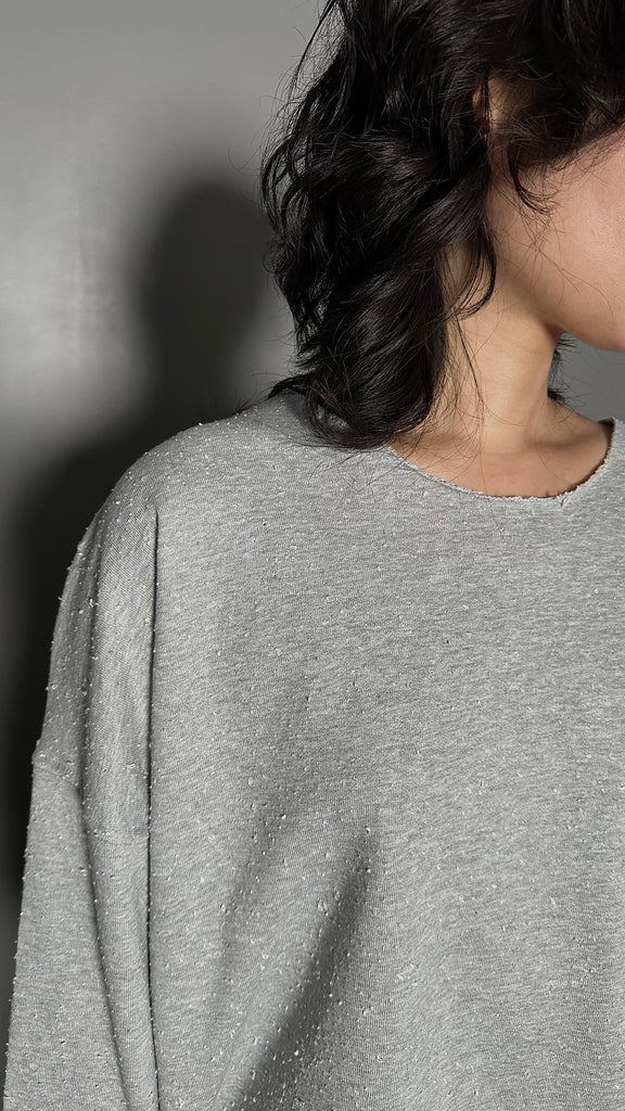 FW25 AMU Unisex. Textured Round-neck Tee (Reversible) #MELANGE