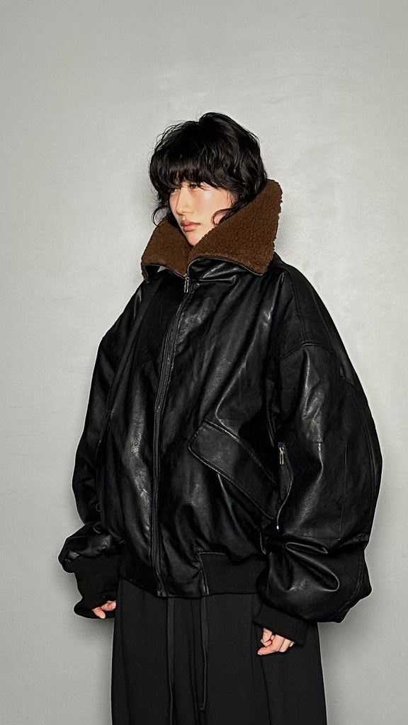 FW25 AMU Unisex. Oversized Padded Jacket #BLACK
