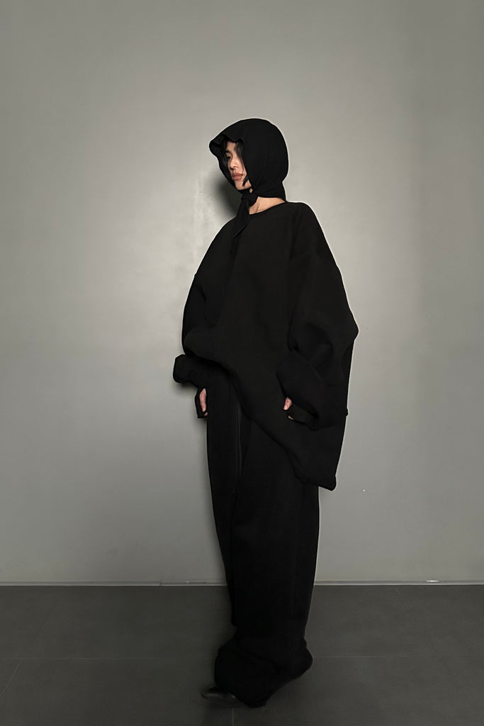 FW24 UNISEX AMU OVERSIZED NAPPED SWEATSHIRT #BLACK