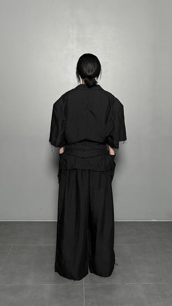 SS25 AMU Unisex Linen Pants #BLACK