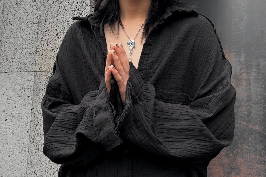 FW25 AMU UNISEX. Washed Oversized Shirt #BLACK