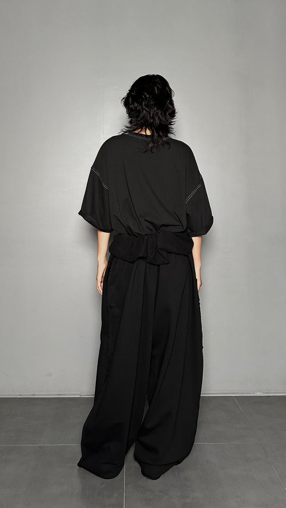 SS25 AMU Unisex. Mega Oversized Cut-Out Sweatpants #GRAY