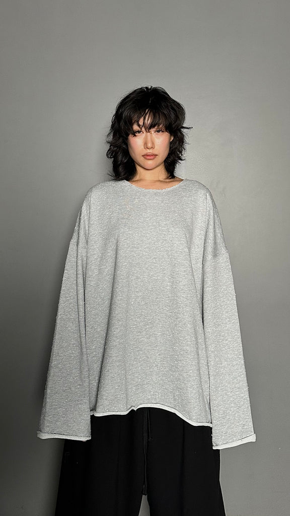 FW25 AMU Unisex. Textured Round-neck Tee (Reversible) #MELANGE