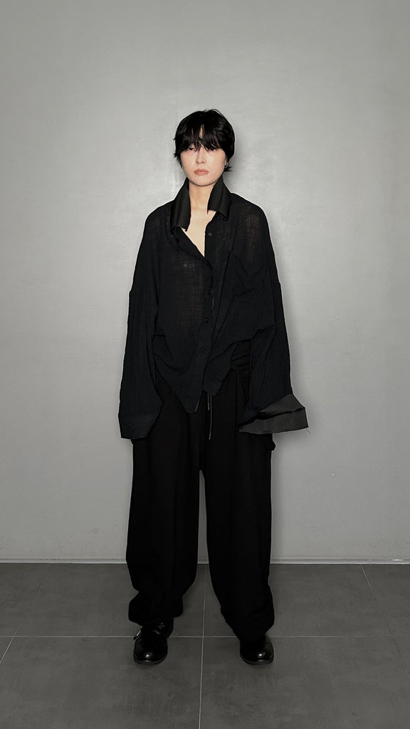 SS25 AMU Unisex Split Layered Shirt #WHITE