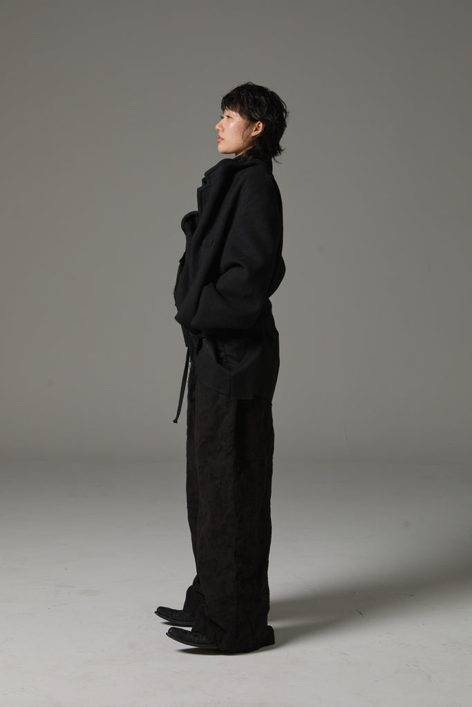 FW25 AMU UNISEX. Washed Oversized Wool Blazer #BLACK