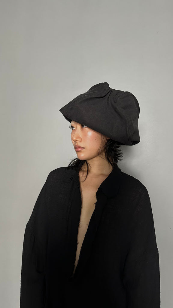 SS25 AMU Unisex. Wire Oversized Stopper Hat #BLACK