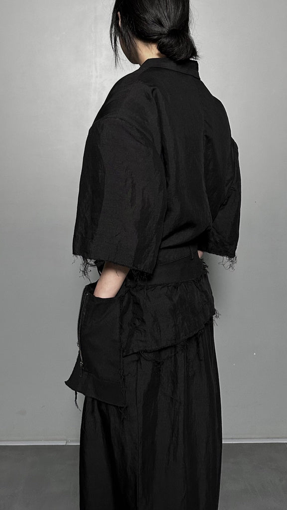 SS25 AMU Unisex Linen Pants #BLACK