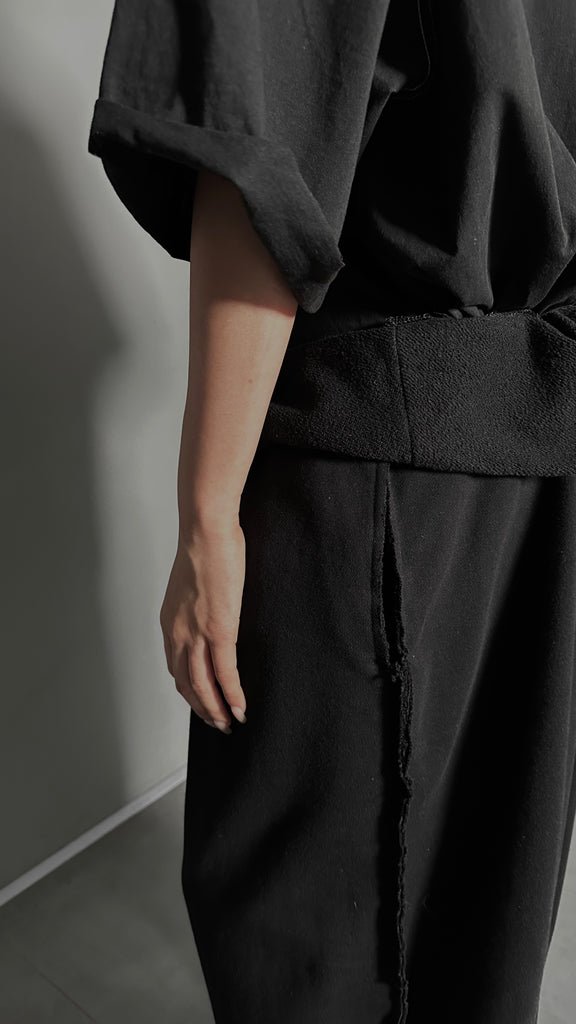 SS25 AMU Unisex. Mega Oversized Cut-Out Sweatpants #GRAY