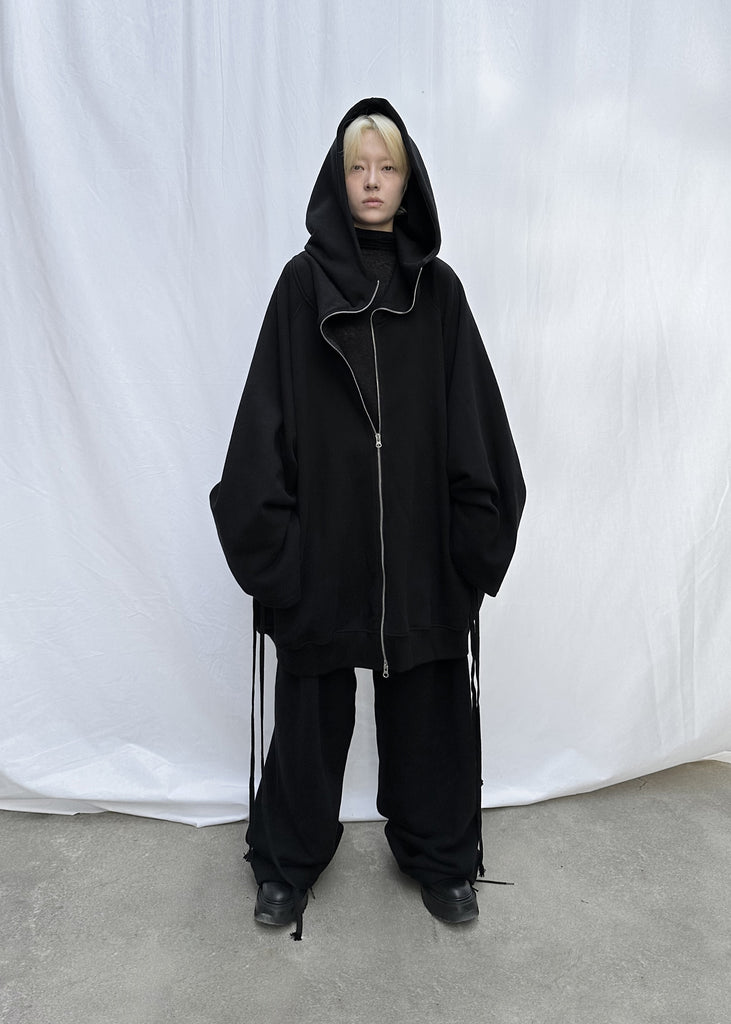 FW23 UNISEX OVERSIZED BIG HOODIE ZIP-UP #BLACK [sold out]