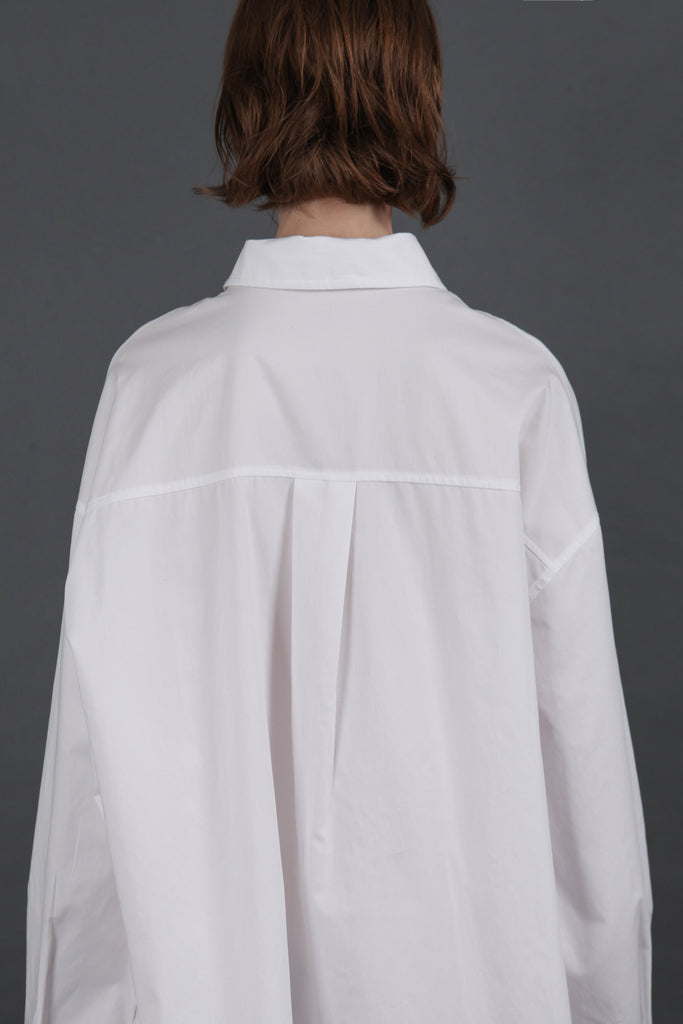SS24 UNISEX AMU OVERSIZED TIE SHIRT #WHITE [sold out]