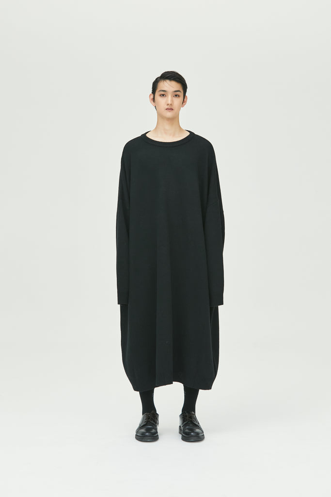 2023 UNISEX KNITTED LONG ONE-PIECE #BLACK