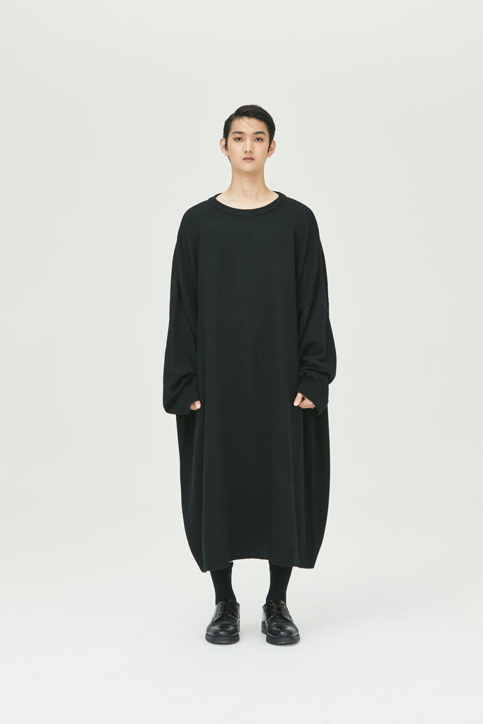 2023 UNISEX KNITTED LONG ONE-PIECE #BLACK