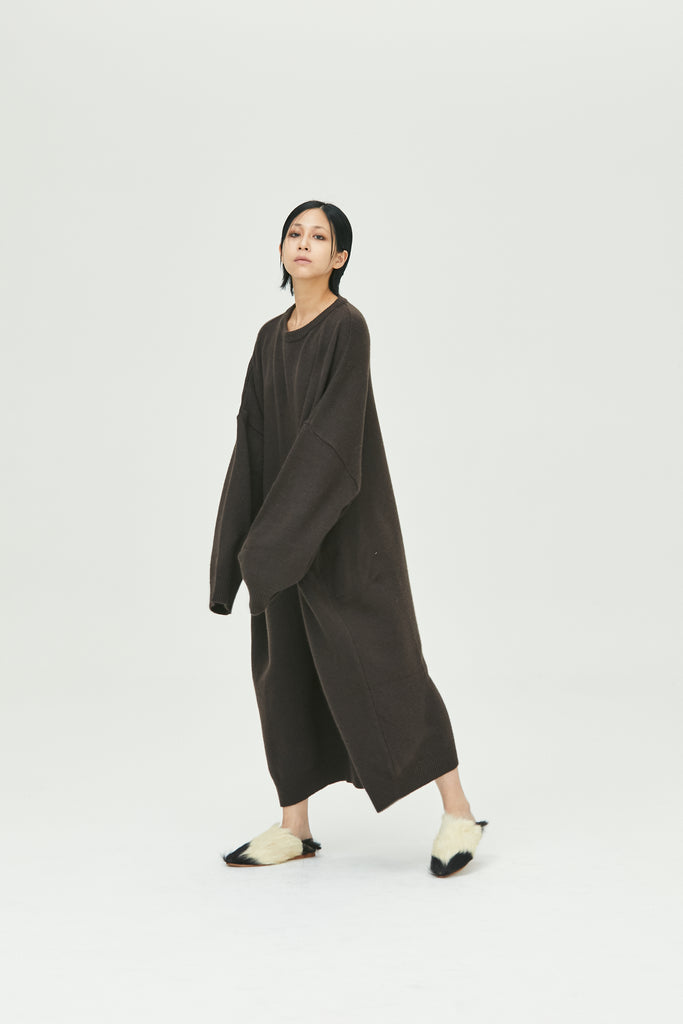 2023 UNISEX KNITTED LONG ONE-PIECE #BLACK