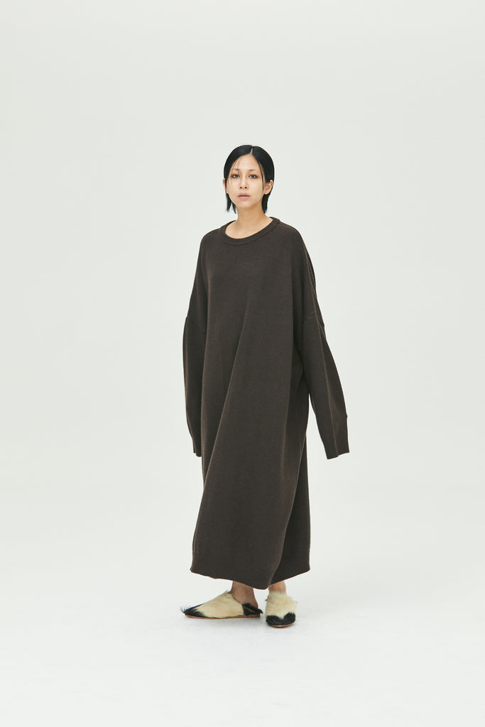 2023 UNISEX KNITTED LONG ONE-PIECE #BROWN [SEASON SALE 50% OFF]