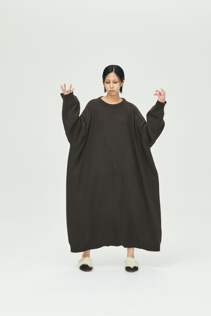 2023 UNISEX KNITTED LONG ONE-PIECE #BLACK