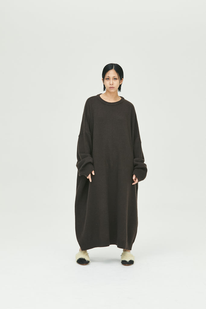 2023 UNISEX KNITTED LONG ONE-PIECE #BLACK