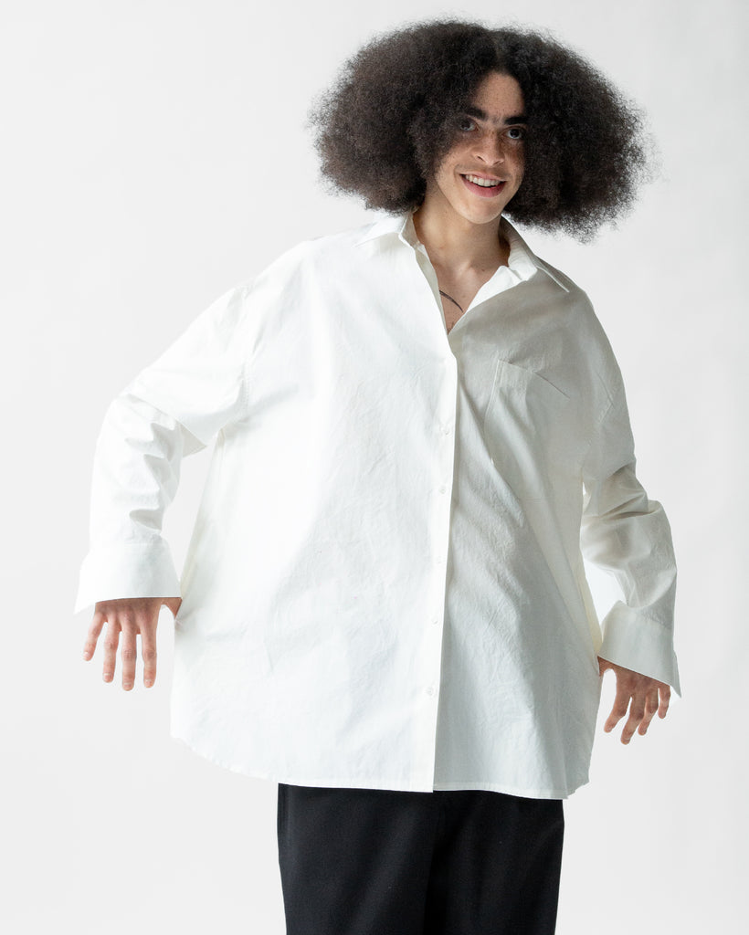 SS23 UNISEX OVERSIZED POCKET SHIRT #WHITE
